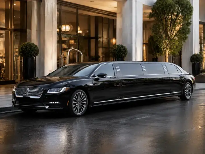Black Lincoln stretch limousine